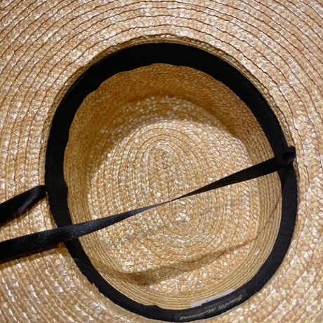 ITALY フラットストローHAT リボン付き