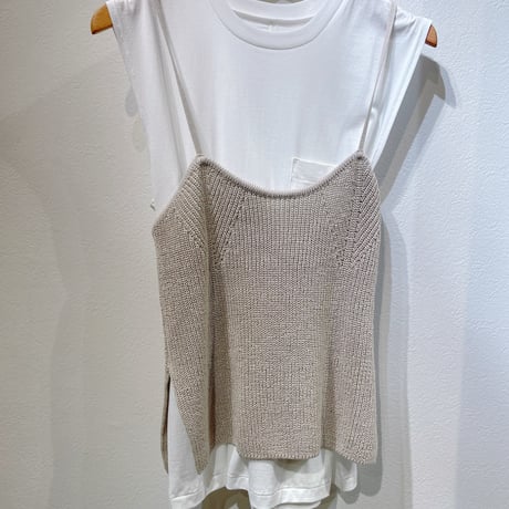 stella ciffon バックリボン コットンベアキャミソール