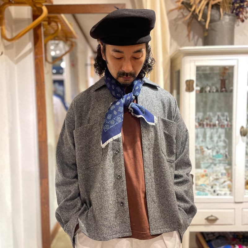 スイス Vintage Dead Stock コモン柄ウールスカーフDead Stock |