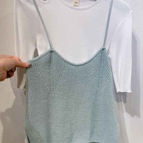 stella ciffon バックリボン コットンベアキャミソール
