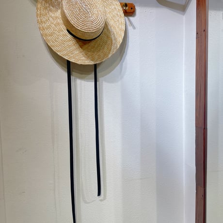 ITALY フラットストローHAT リボン付き