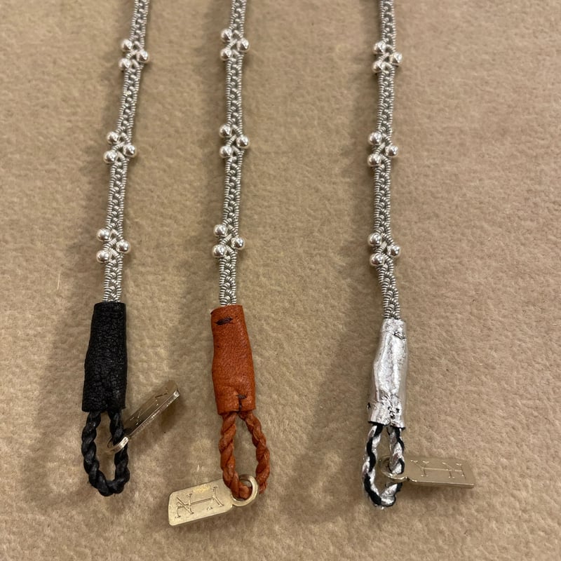 YOHEI NOGUCHI MB別注レザー 細ワイヤートライアングル粒ブレスレット