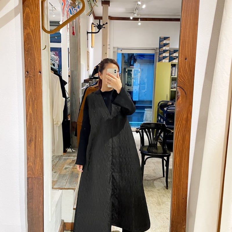 Honnete 深V Aライン キルティングワンピース | THE M.B