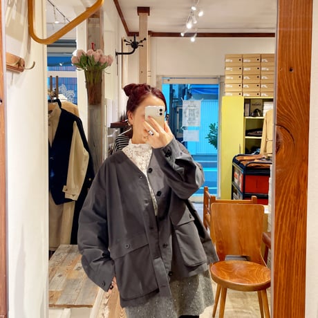 BASISBROEK ノーカラーモールスキンジャケット