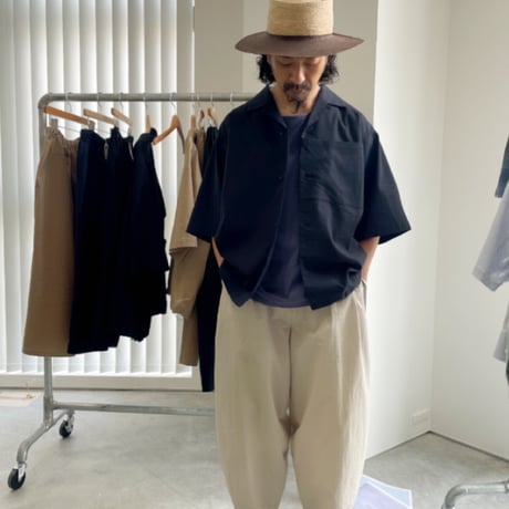 BASISBROEK 半袖胸ビックポケットBOXシャツ