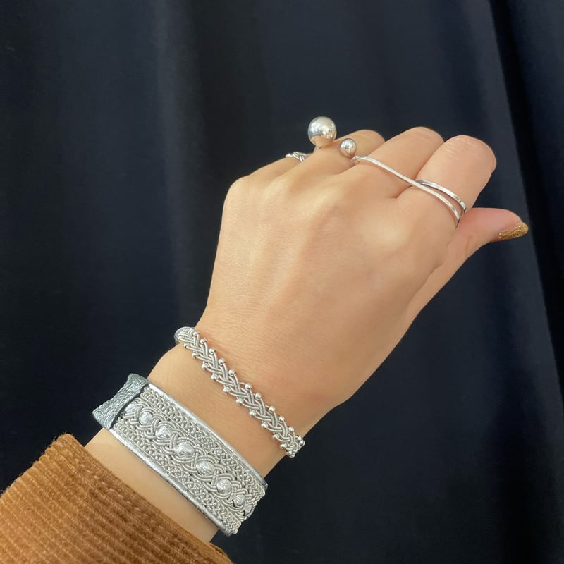 MB20周年別注レザー 両サイドつぶつぶワイヤーブレスレット Yohei