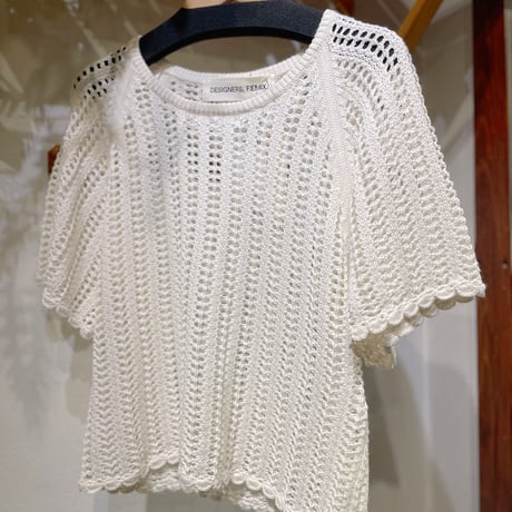 DESIGNERS REMIX コットン編みレースTOPS