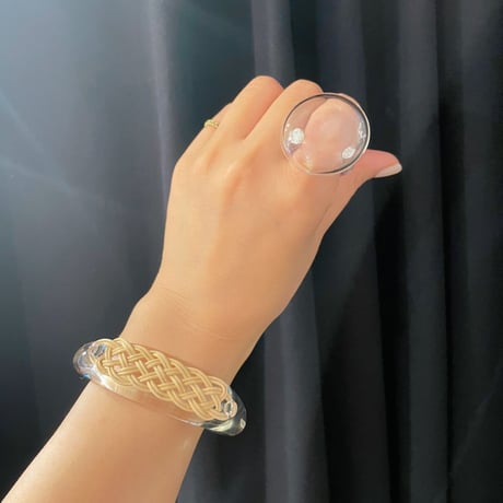 SIRI SIRI × TARO HORIUCHI  MELTED STONE  RING   （CLEAR）