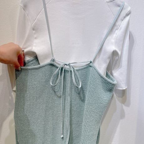 stella ciffon バックリボン コットンベアキャミソール