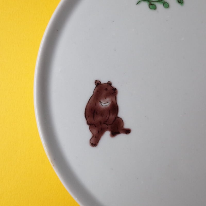 工房あめつち／Kobo Ametsuchi「色絵 平皿 花と猛獣（お一人様2点まで