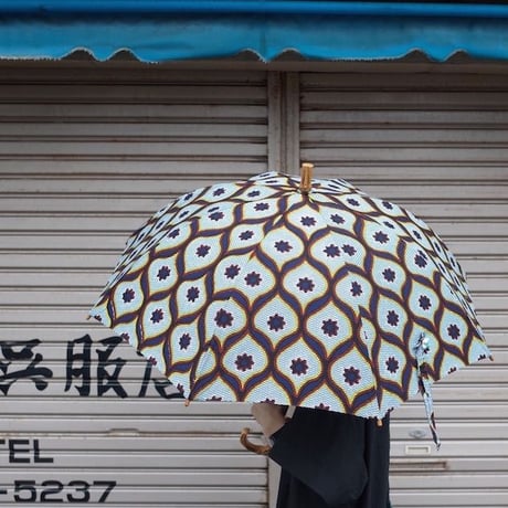 Sun miの傘 縞／紺（50cm）