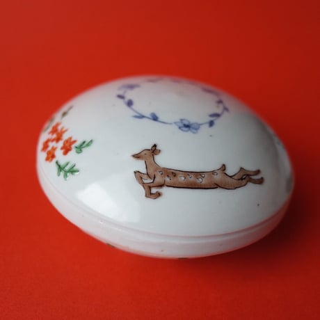 工房あめつち／Kobo Ametsuchi「色絵 蓋物 鹿（お一人１点まで）」