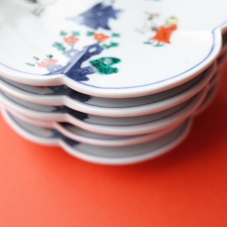 工房あめつち／Kobo Ametsuchi「色絵 梅型小皿 高士図（お一人様2点まで）」