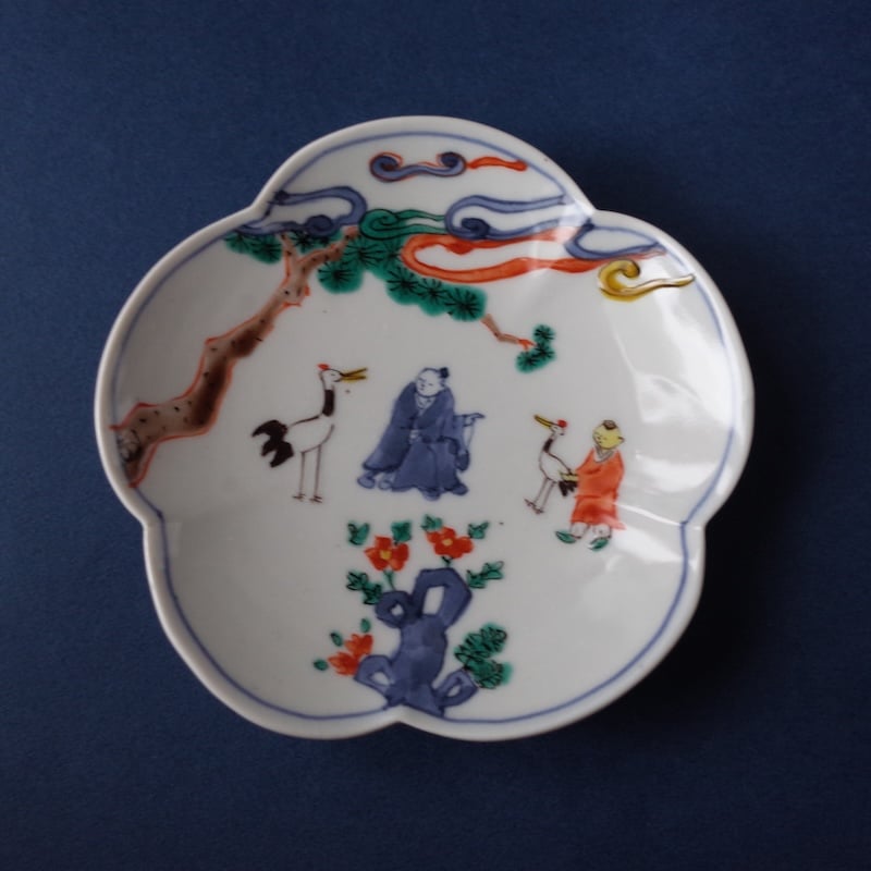 工房あめつち/Kobo Ametsuchi「色絵 梅型小皿 高士図(お一人様 工房あめつち/Kobo Ametsuchi「色絵 梅型小皿 高士図(お一人様