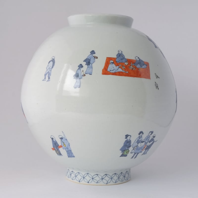 色絵油壺　MA311 色絵油壺 MA311 美術品・アンティーク・コレクション