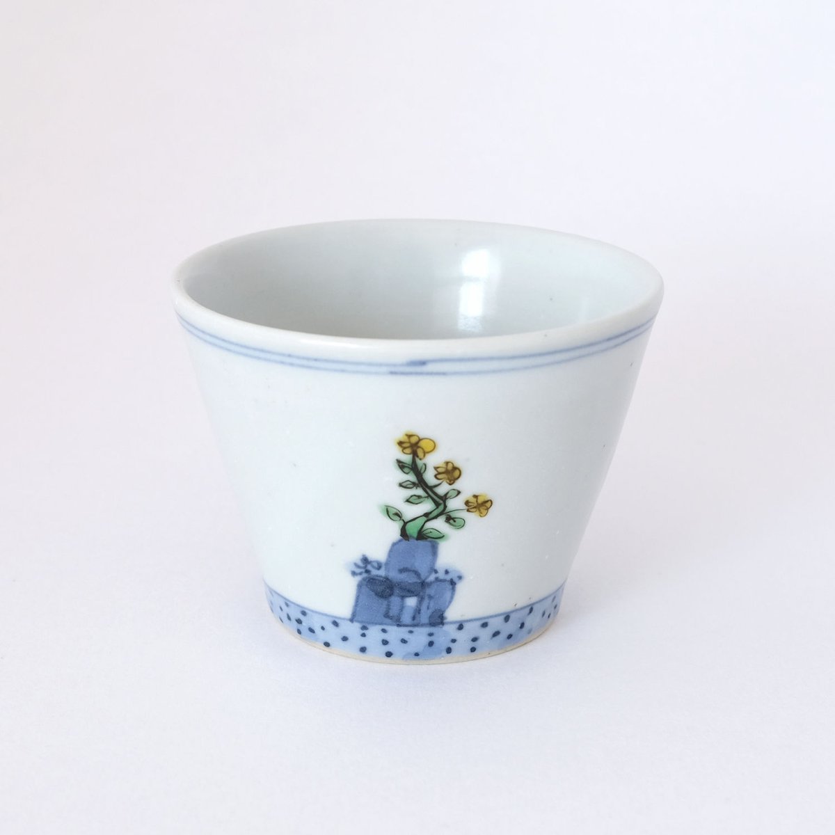 工房あめつち／Kobo Ametsuchi「色絵 花唐子そばちょこ