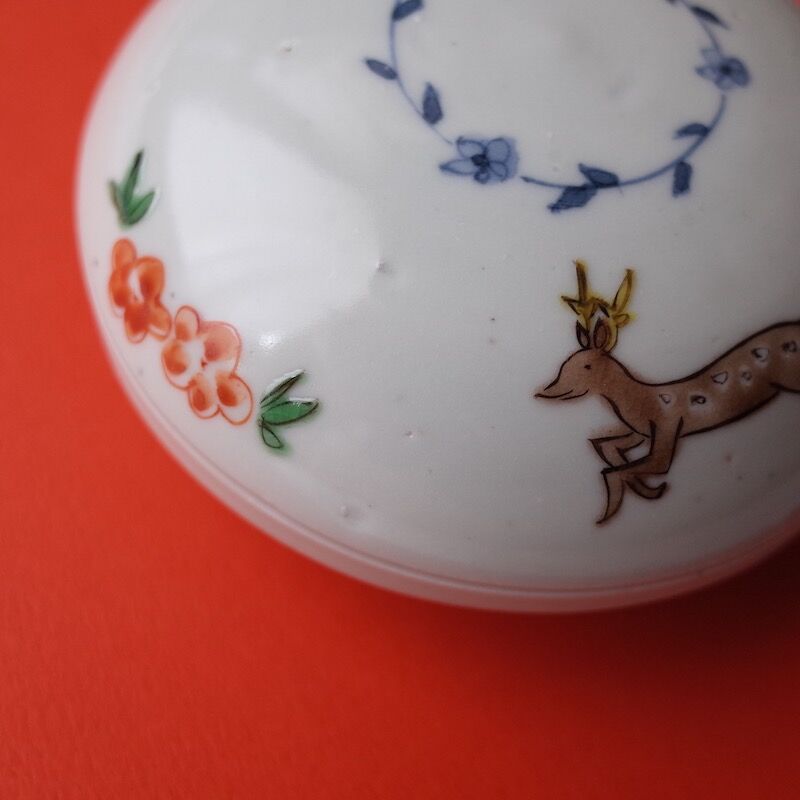 工房あめつち 「色絵 蓋物 鹿 工房あめつち 「色絵 蓋物 鹿