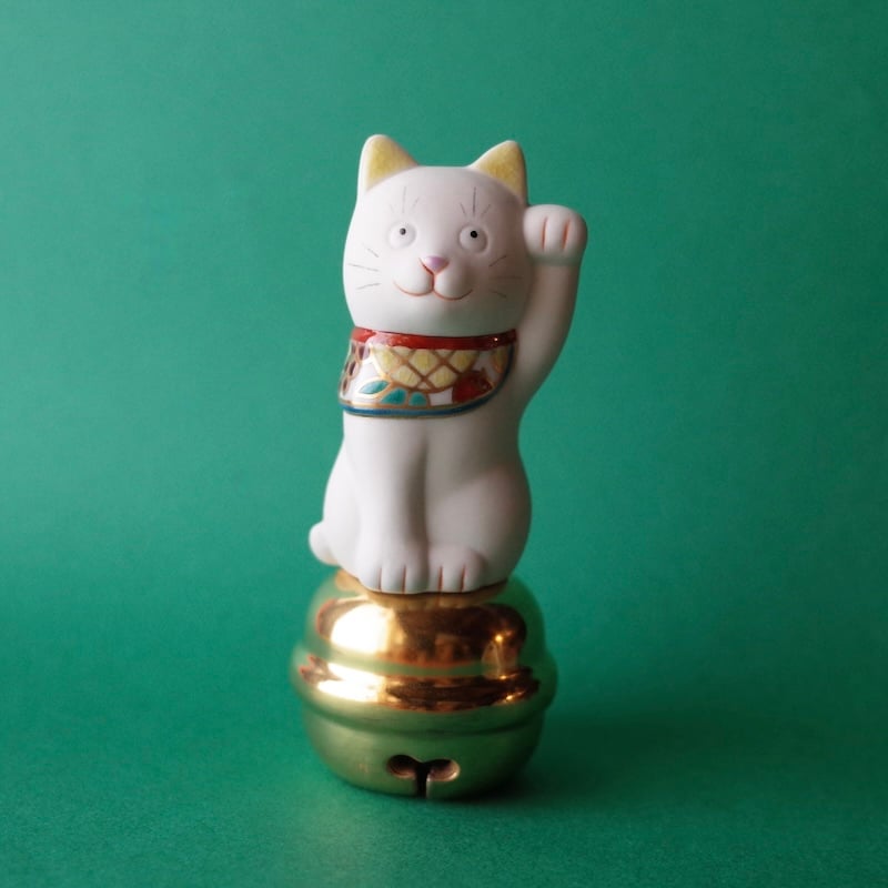 上出長右衛門窯／KUTANI CHOEMON「二寸ちょうえもん招猫 鈴乗 果物