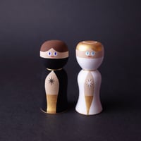 岩本清商店 × Norikazu Hatta「オヤジこけし サンタ／天使」