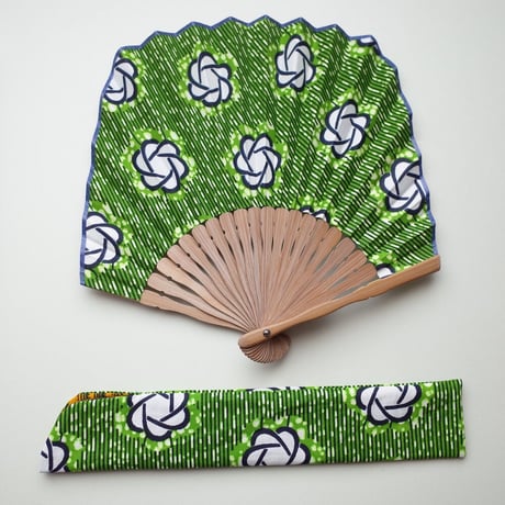 Sun miの扇子 黄緑