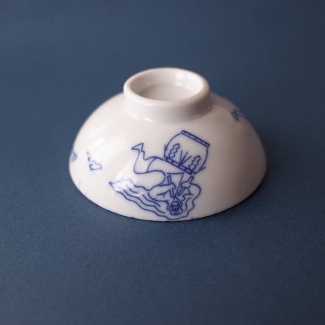 おでんよし坊／Oden Yoshibou「九谷焼チャリティおちょこ 御陣乗太鼓＋能登ステッカー」