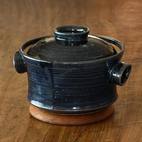 能登デザイン室／Noto Design「炊飯鼓型土鍋 白マット／瑠璃釉」