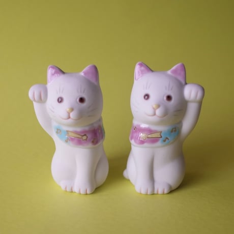 上出長右衛門窯／KUTANI CHOEMON「二寸ちょうえもん招猫 雲と音符」