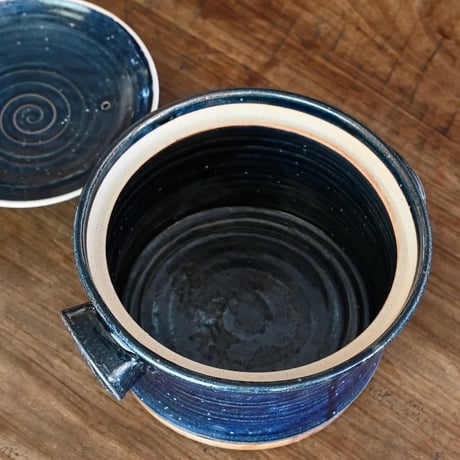 能登デザイン室／Noto Design「炊飯鼓型土鍋 白マット／瑠璃釉」