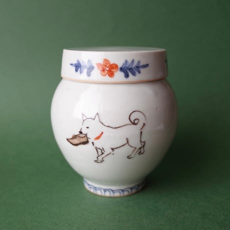 工房あめつち／Kobo Ametsuchi「色絵 小塩壷 宝物シリーズ 犬」