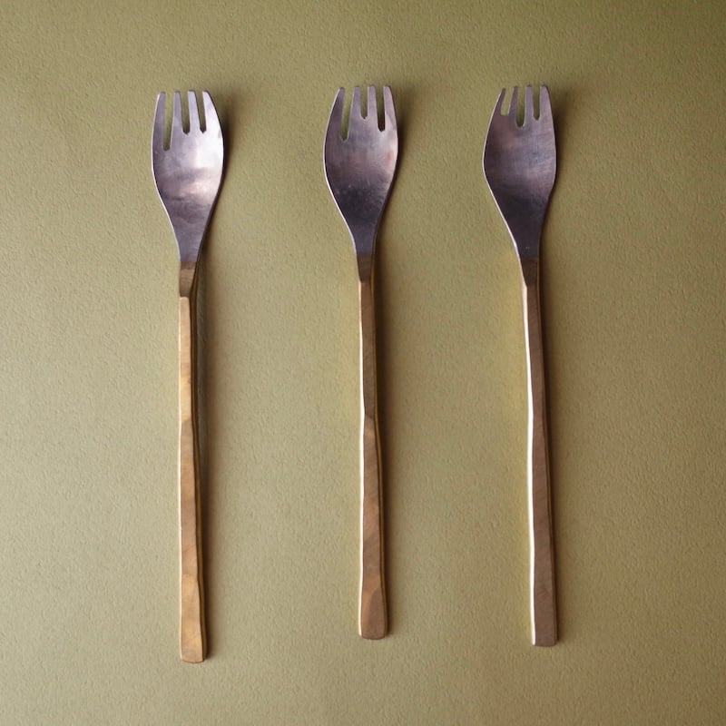 西川美穂　ケーキフォーク　2本 西川美穂／NISHIKAWA Miho「cakeフォーク I型」 | オトメの金沢