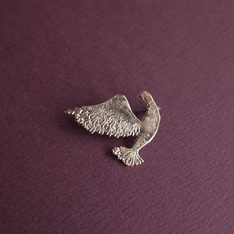 極美品  小鳥 麦 ブローチ #250 925 付属品完備 西川美穂／NISHIKAWA Miho「鳥ブローチ」 | オトメの金沢 陳列室