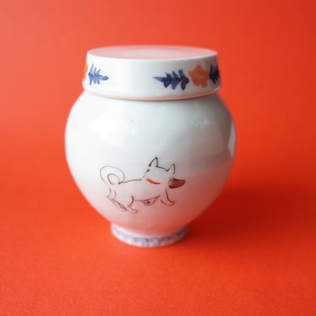 工房あめつち／Kobo Ametsuchi「色絵 小塩壷 宝物シリーズ 犬」
