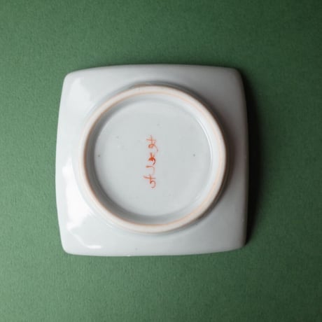 工房あめつち／Kobo Ametsuchi「色絵 雨の日角豆皿（お一人様1点まで）」