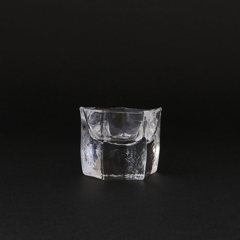 透明ガラス 六角形グラス 西山芳浩 ぐいのみ 西山芳浩さんの角ぐい呑み |