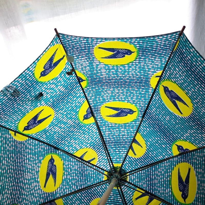 Sun miの傘 ツバメ柄 50cm 水色に黄色 | オトメの金沢 陳列室