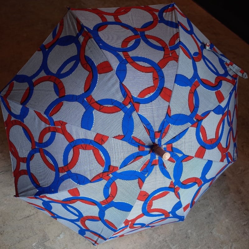 Sun miの傘 輪っか柄 赤×青（60cm） | オトメの金沢 陳列室