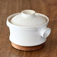 能登デザイン室／Noto Design「炊飯鼓型土鍋 白マット／瑠璃釉」