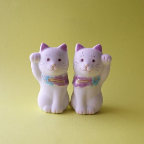 上出長右衛門窯／KUTANI CHOEMON「二寸ちょうえもん招猫 雲と音符」