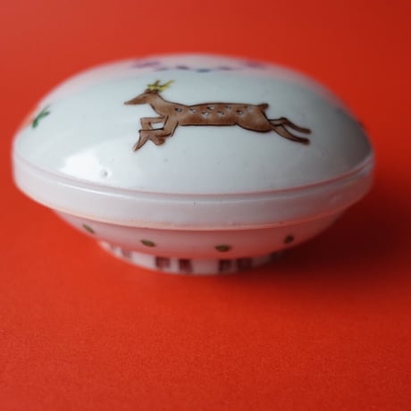 工房あめつち／Kobo Ametsuchi「色絵 蓋物 鹿（お一人１点まで）」