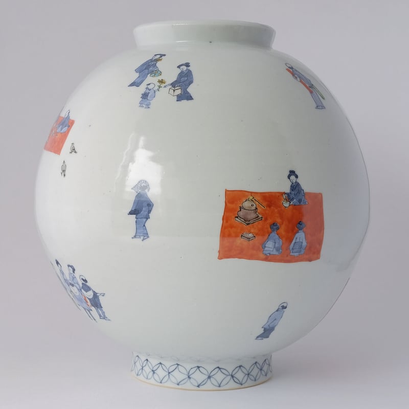 工房あめつち/Kobo Ametsuchi「色絵 お花見大壺」 | オトメの 工房あめつち/Kobo Ametsuchi「色絵 お花見大壺」 | オトメの