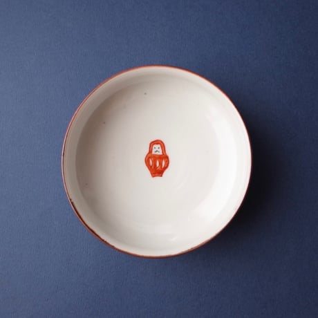 工房あめつち／Kobo Ametsuchi「色絵 蓋物 だるま」