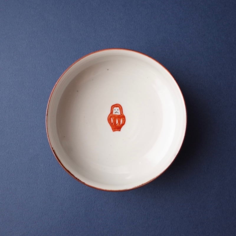 工房あめつち 蓋物 工房あめつち／Kobo Ametsuchi「色絵 蓋物 だるま」 | オトメの金沢 陳列室