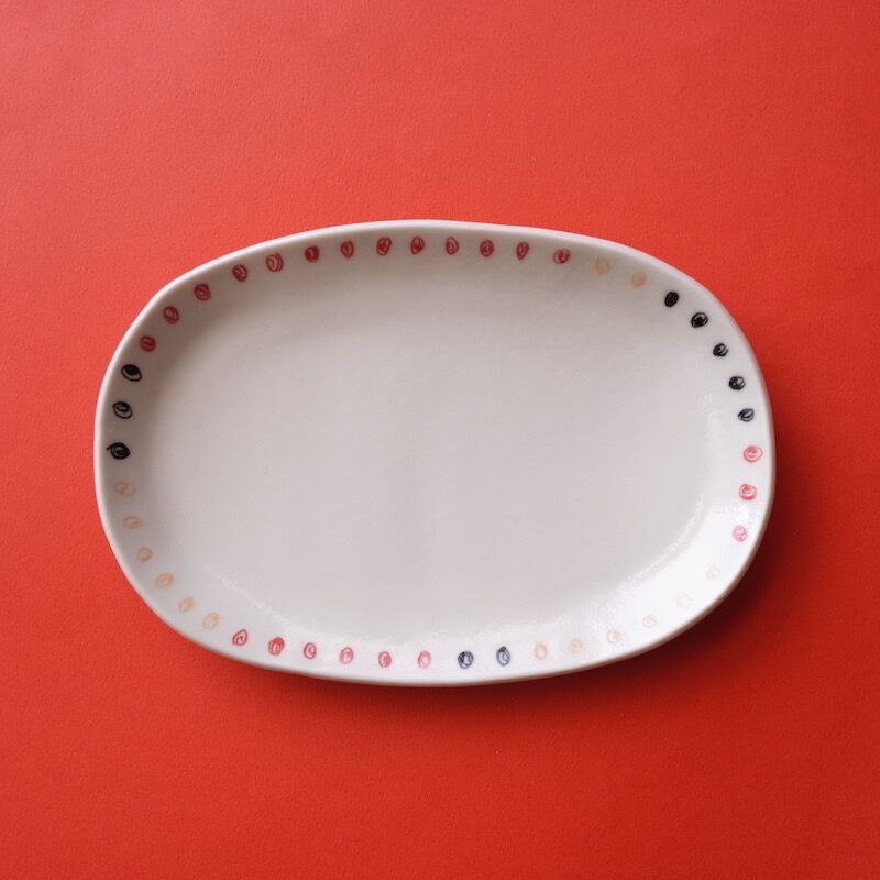 A1195-2/樽禅窯/樽沢泰文 造/梅文角皿5客/共箱/菓子皿/懐石道具/ A1195-2/樽禅窯/樽沢泰文 造/梅文角皿5客/共