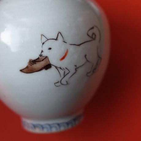 工房あめつち／Kobo Ametsuchi「色絵 小塩壷 宝物シリーズ 犬」