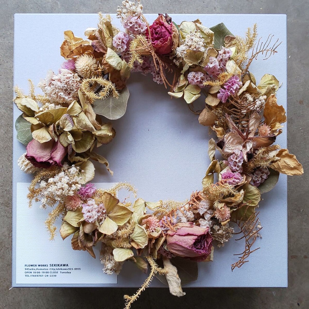 Flowerworks SEKIKAWA「ドライフラワーリース」 | オトメの金沢 Flowerworks SEKIKAWA「ドライフラワーリース」 | オトメの金沢