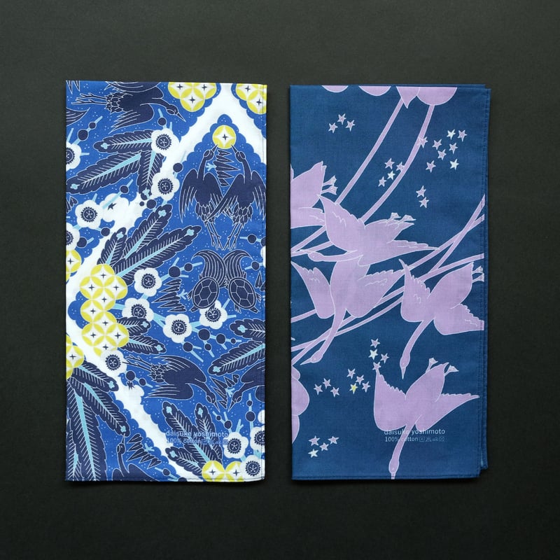 吉本大輔／YOSHIMOTO Daisuke「加賀友禅柄ハンカチ（寒色系