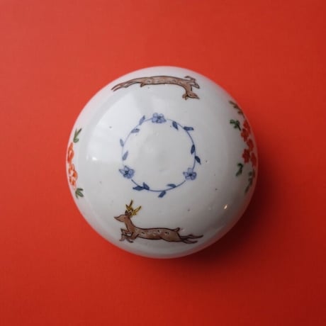 工房あめつち／Kobo Ametsuchi「色絵 蓋物 鹿（お一人１点まで）」