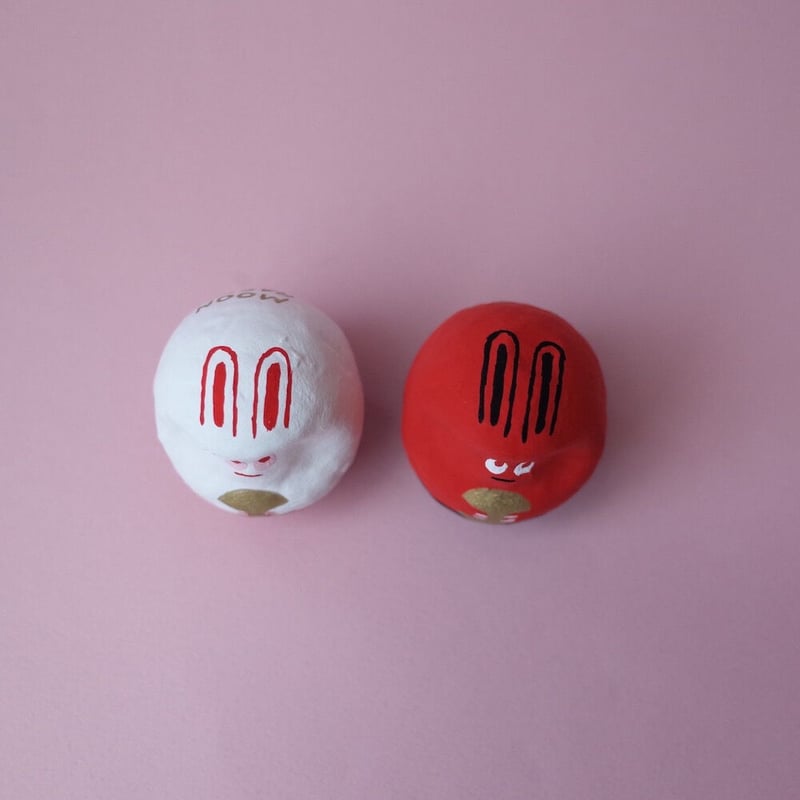 Norikazu Hatta「ミニだるま うさぎと月」 | オトメの金沢 陳列室