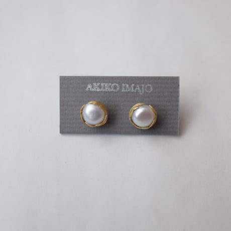 今城晶子／IMAJO Akiko「淡水パール包みのピアス／イヤリング」