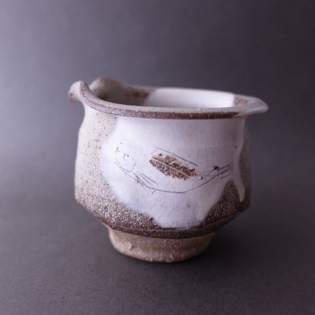 坂口健 灰釉白化粧掻落皿 24cm 器 作家もの 作陶展 ① 坂口健 灰釉白化粧掻落皿 24cm 器 作家もの 作陶展 ①